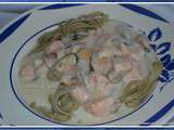 Linguines ail et basilic, sauce aux fruits de mer