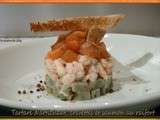 Tartare d'artichaut, crevettes et saumon au raifort