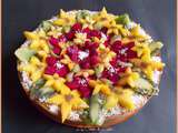 Cheesecake noix de coco et fruits exotiques