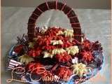 Panier poinsettias en chocolats