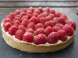 Tarte aux framboises et crème légère à la vanille