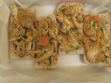 Barquettes de ciabatta au poulet en sauce