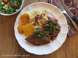 Foie de veau, sauce aux oignons et au porto