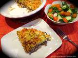 Tourte à la viande gratinée, croûte aux légumes en spirales