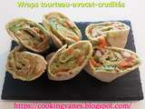 Wraps tourteau-avocat-crudités