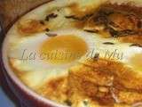 Oeufs cocotte au reblochon et cumin