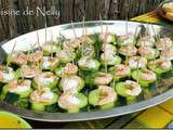 Canapés de Concombre, Crevettes et Crème à l'Aneth