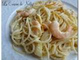 Spaghettis aux Crevettes, Fenouil rôti et Orange