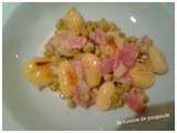 Gnocchis au petits pois et jambon