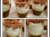 Verrine mousse mascarpone, crumble coco et fruit de la passion