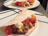 Galettes végétariennes aux haricots rouges, tomates et fromage frais