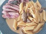 Magret de canard sauce aux morilles