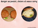 Burger au poulet, chèvre et sauce curry