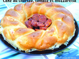 Cake à la tomate, chorizo et mozzarella