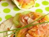 Wraps crudités jambon speck et sauce au yaourt