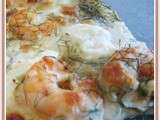 Pizza crevettes et fromage frais