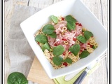 Salade d'orzo, jambon cru