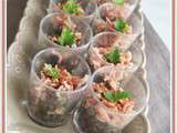 Salade de lentilles et jambon en verrine pour l'apéro