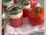 Tomates mozzarella en verrine