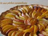 Tarte aux pêches caramélisées et crème d'amandes