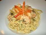 Tagliatelles aux Crevettes Boursin et Piment d'Espelette