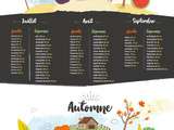 Calendrier des Fruits et Legumes avec calories