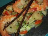 Salade de Crevettes et Saint-Jacques, Vinaigrette Vanille et Agrumes - Mercredi Gourmand