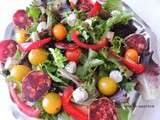 Salade chorizo, boursin