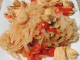 Tagliatelles de riz au wok