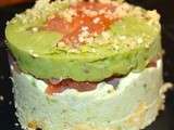 Bavarois saumon avocat basilic