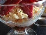 Verrine charentaise au fromage de chèvre et magret séché