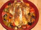 Poulet à l'aubergine et aux fruits en tajine