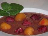 Soupe de melon et framboises