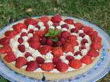 Tarte aux fraises, framboises et crème diplomate