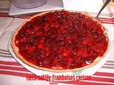 Tarte sablée aux framboises/cerises