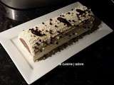 Buche vanille ivoire, insert chocolat feve tonka