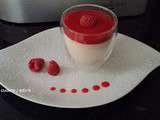 Panna cotta a l agar agar et coulis de framboise ( recette de l atelier des chefs)