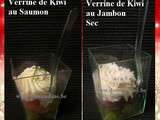 Cuisine de Fête: Verrines de Kiwi au Saumon ou Jambon Sec, Chantilly Philadelphia