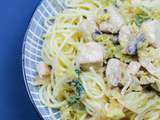 Spaghettis au chou vert et poulet