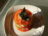 Millefeuille de tomates/concombre/feta