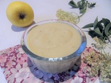 Compote de pommes au curd de fleurs de sureau