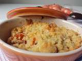 Crumble de tomates cerises et crevettes