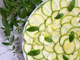 Carpaccio de courgettes marinées au citron et à la menthe