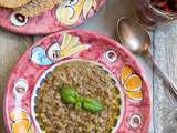 Minestra d'orzo, piselli e lenticchie - Souper d'orge aux petits pois et aux lentilles