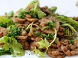 Salade d'automne, lentilles et champignons