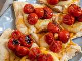 Tartines déjeuner? Purée de fèves et tomates rôties