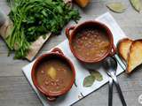 Zuppa di fagioli lucani alla zucca  - Soupe de haricots rouges à la courge