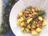 Patate, carciofi e ceci in padella-Poêlée de pommes de terre, artichauts et pois chiches