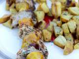 Brochettes de porc et mirabelles