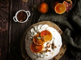 Pavlova aux oranges sanguines et romarin